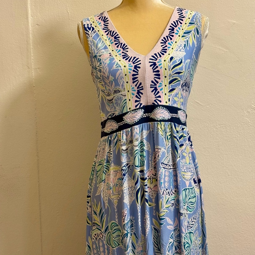 Lilly Pulitzer McKinley Maxi Dress Blue Peri Lapis Lanterns size Small - Picture 3 of 16